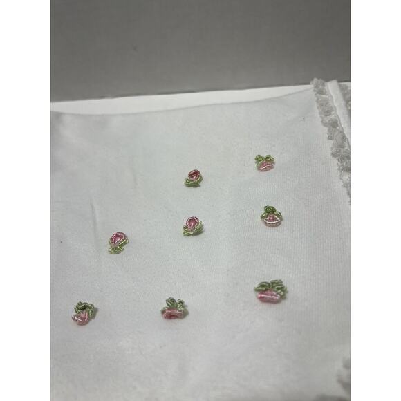 Styled By The Shepherd Vintage Baptism Christening White Baby Blanket Flowers - Picture 4 of 5